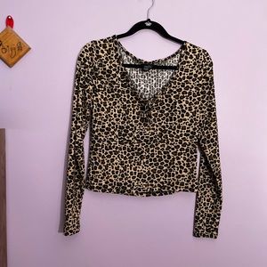 cheetah print long sleeve top